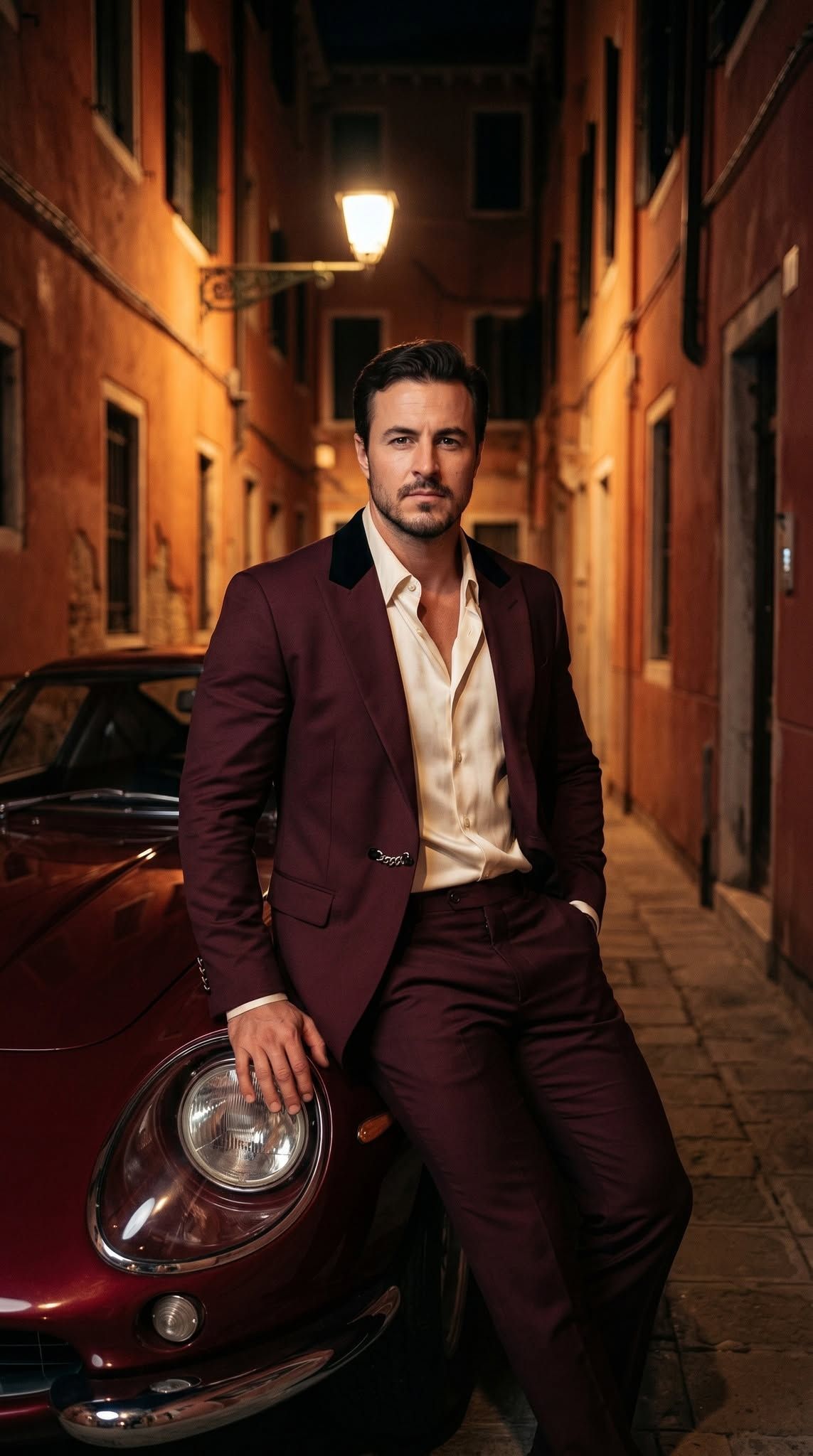 Cinematic Portrait of a Man with Ferrari