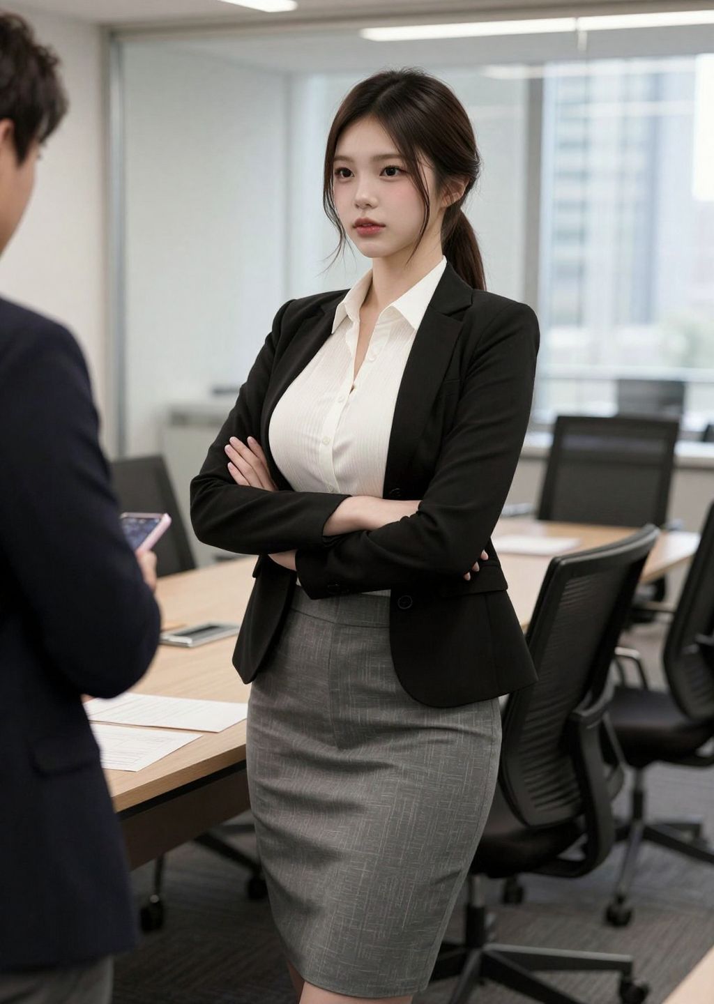 Professional Asian Woman in Business Attire