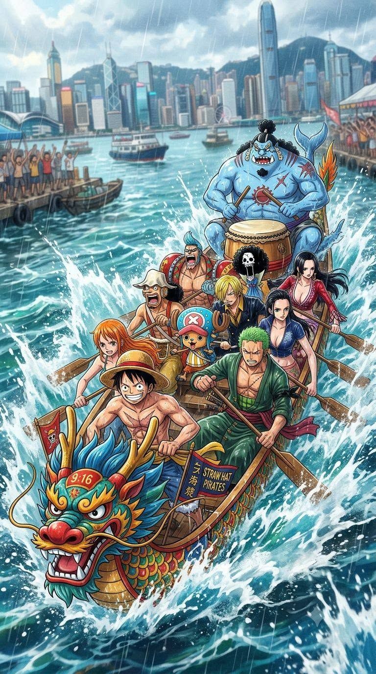 Dragon Boat Racing with One Piece Characters