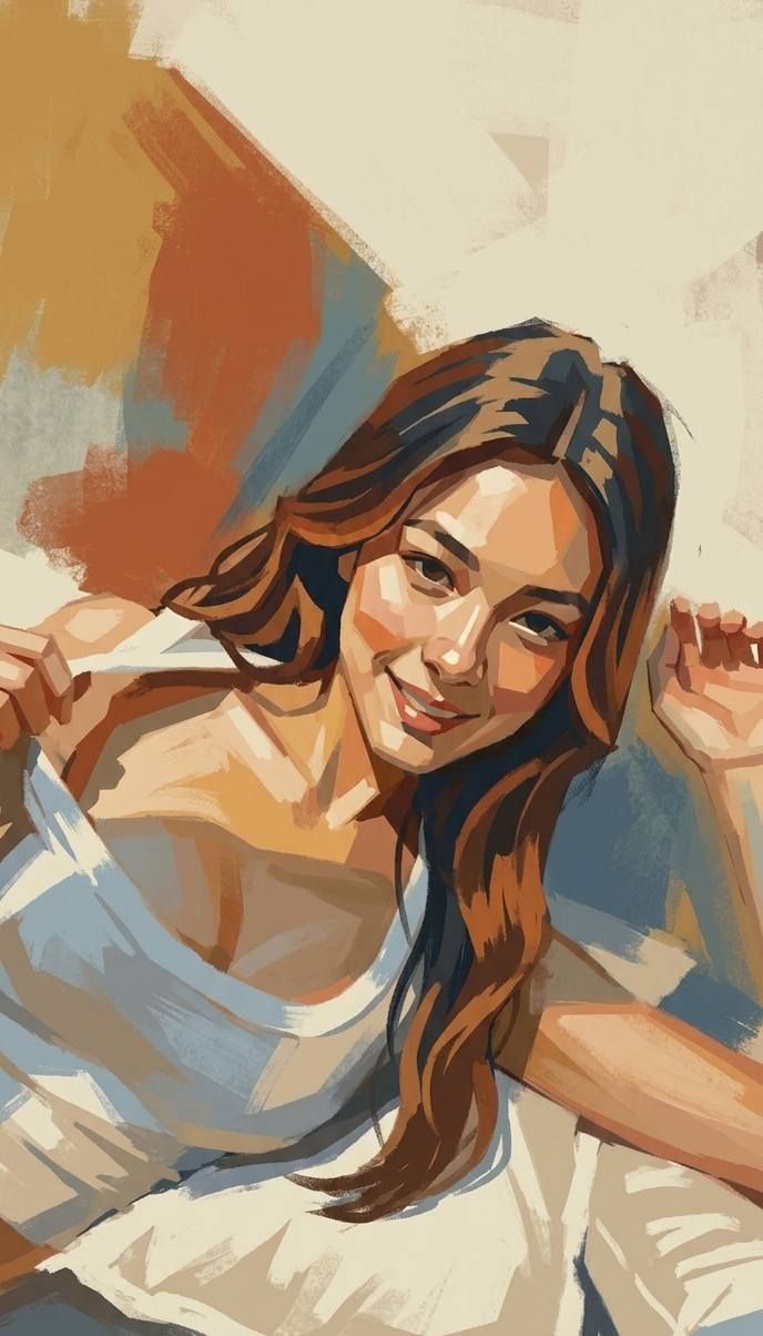 Stylized Geometric Painterly Portrait
