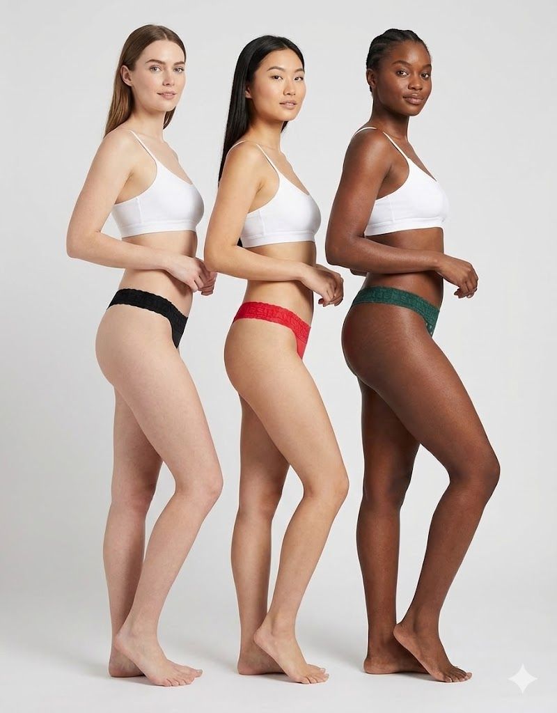 Minimal Studio Image of Diverse Women in Lingerie